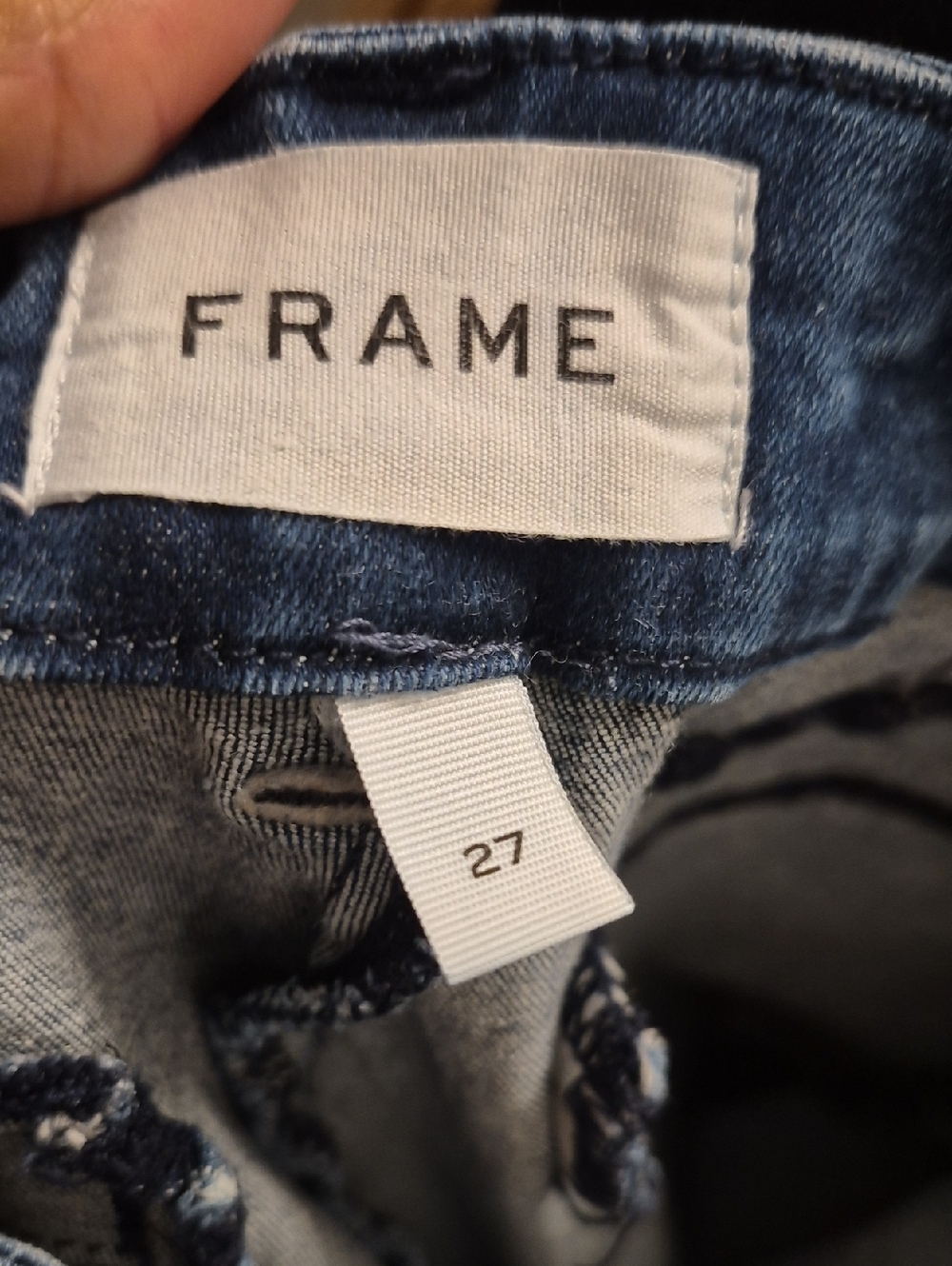 FRAME EUC COTTON BLEND STRETCH DENIM WIDE LEG HIGH WAIST TROUSERS SZ 27 - Picture 11 of 13